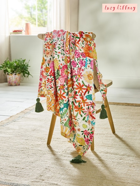 Lucy Tiffney 100% Cotton Campion Printed Throw (AD0025) | 78 €
