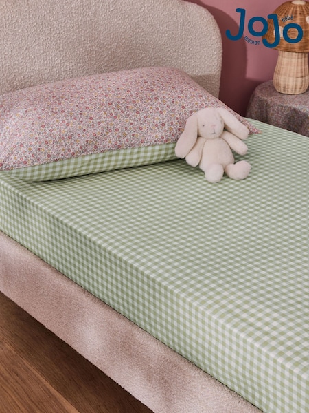 Jojo Maman Bébé Sage Green Fitted Polka Dot 180 Thread Count Fitted Sheet (AD0036) | €25 - €42