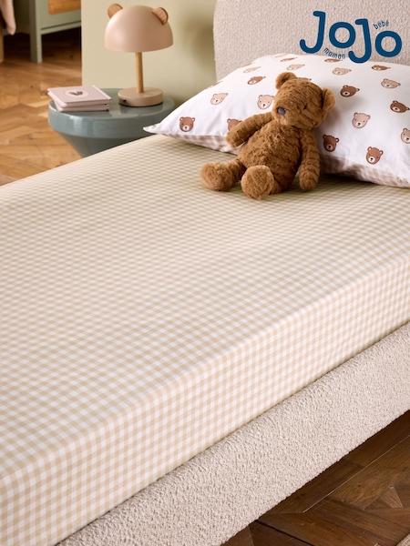 Jojo Maman Bébé Natural Fitted Polka Dot 180 Thread Count Fitted Sheet (AD0040) | €25 - €34