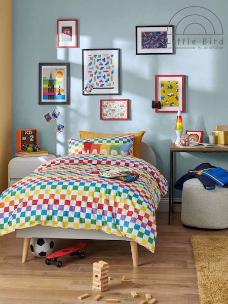 Little Bird by Jools Oliver Checkerboard 100% Cotton Duvet Cover and Pillowcase Set (AD0047) | €33 - €46