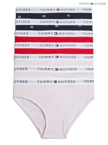 Tommy Hilfiger Pink Signature Essential Print Bikini Briefs 7 Pack (AD0107) | 364 LEI