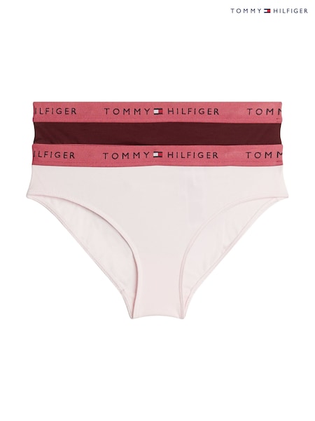 Tommy Hilfiger Pink Signature Essential Bikini Briefs 2 Pack (AD0111) | AED61