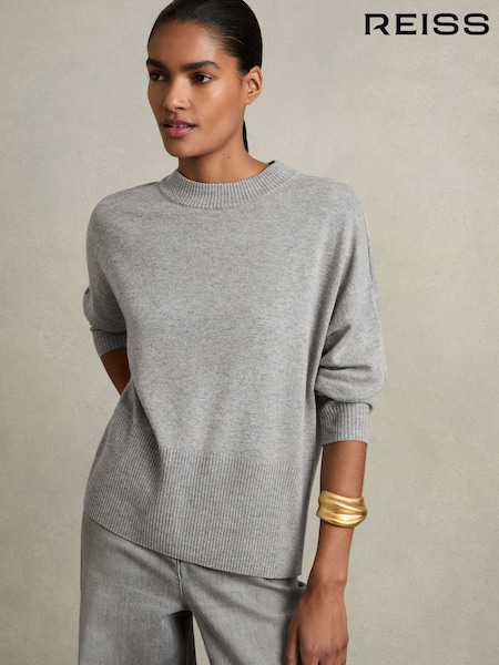 Reiss Grey Faye Geometric Colour-Block Jumper With Wool And Cashmere (AD0119) | €140