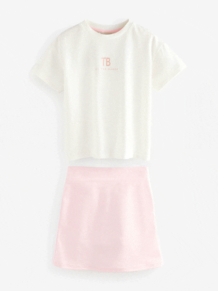 Baker by Ted Baker Pink T-Shirt and Skort Set (AD0135) | 49 € - 57 €