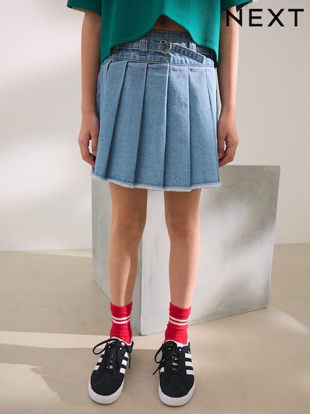 ג'ינס בצבע כחול בהיר - Denim Pleated Skirt (3-16yrs) (AD0171) | ‏63‏₪ - ‏84‏ ₪