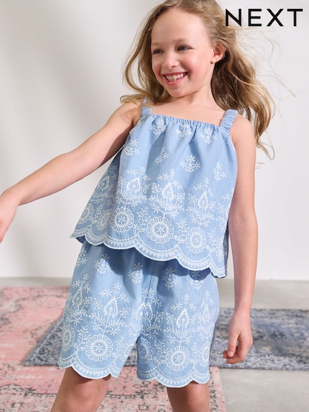 Blue Top and Shorts Set (3-16yrs) (AD0192) | AED132 - AED157