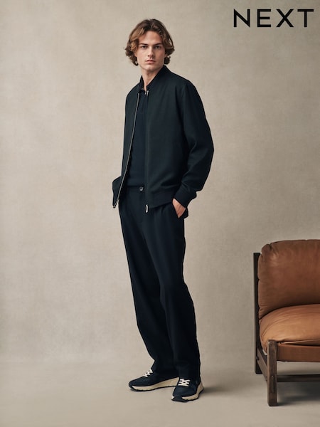 Black Linen Blend Bomber Jacket (AD0206) | €63