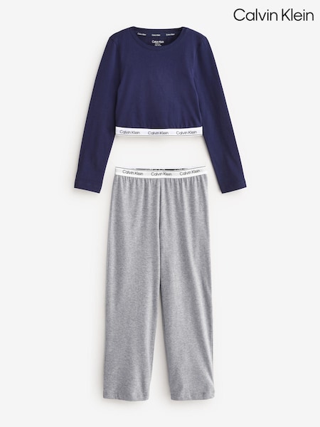 Calvin Klein Grey Knit Pyjama Set With Modern Cotton (AD0277) | 123 QAR