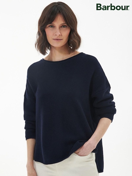 Barbour® Blue 100% Cotton Marine Jumper (AD0311) | ₪376