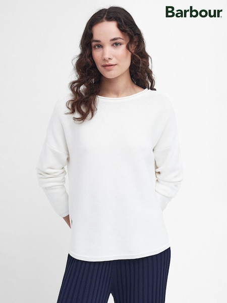 Barbour® White 100% Cotton Marine Jumper (AD0314) | €100