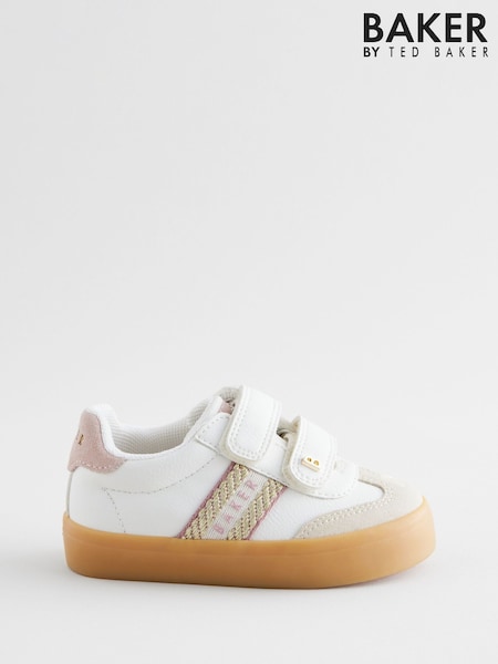 Blanc - Baker By Ted Baker Girls Low Top Trainers With Gum Sole (AD0420) | € 45