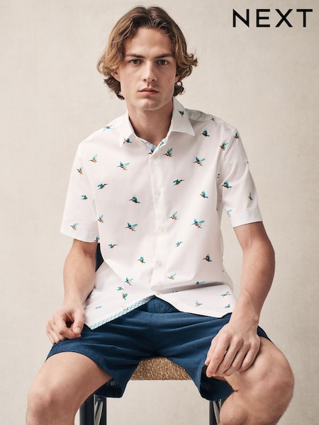 Белый разговорный Kingfisher - Print Short Sleeve Shirt (AD0451) | €37