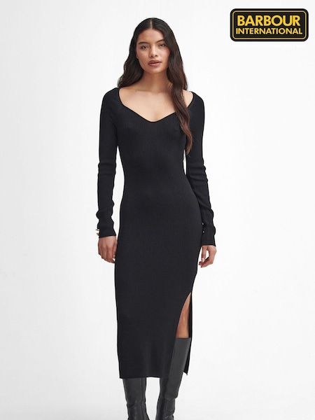 Barbour® International Roberta Knitted Midi Black Dress (AD0738) | €76
