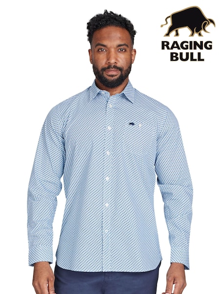 Raging Bull Long Sleeve 100% Cotton Triangle Geometric Shirt (AD0837) | €46 - €53