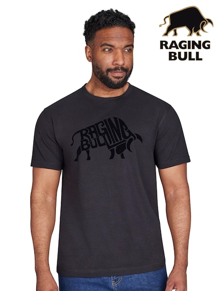 Raging Bull Flock Bull 100% Cotton Black T-Shirt (AD0875) | AED96 - AED102