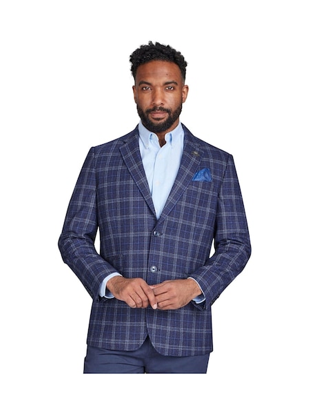 Raging Bull Blue Checked Wool Blazer (AD0900) | AED655 - AED713