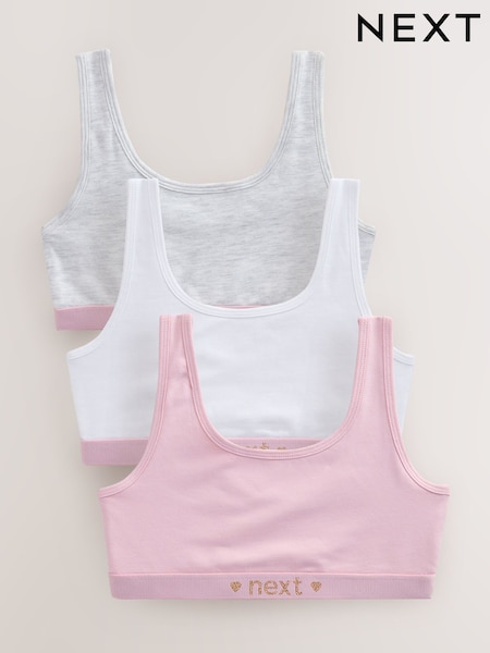 Rosa/gris - Crop Tops 3 Pack (5-16yrs) (AD0912) | 11 € - 15 €