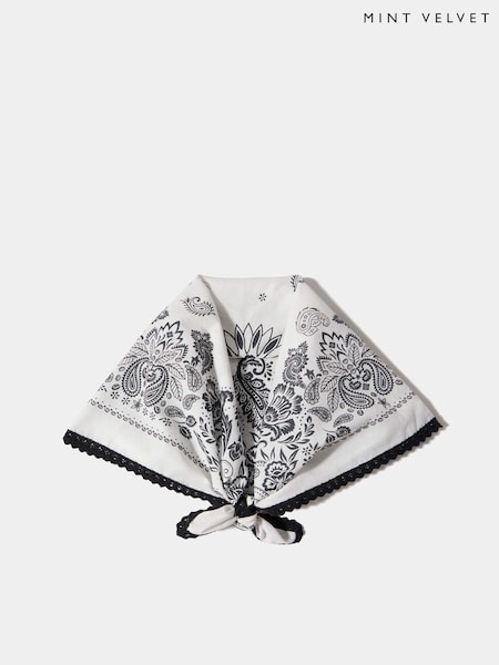 White - Mint Velvet Pippa Printed Neck Scarf