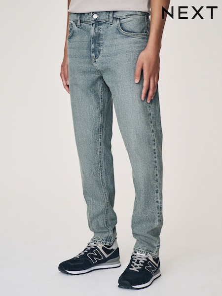 Синий с принтом - Зауженный крой - Vintage Wash Denim Jeans (AD0972) | €40