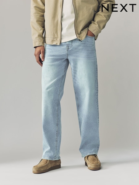 Blue Vintage Classic Stretch Relaxed Fit Jeans (AD0978) | kr460