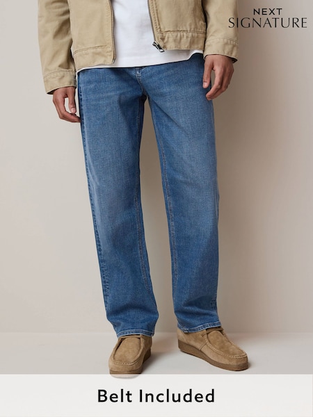 Osvetlenie - Rovný strih - Signature Belted Jeans (AD0980) | €52