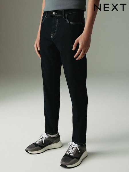 Blue Indigo Rinse Slim Fit Lightweight Stretch Denim Jeans (AD0986) | AED131
