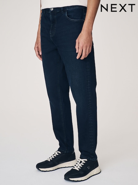 Blue Dark Ink Regular Tapered Fit Vintage Wash Denim Jeans (AD0996) | €34