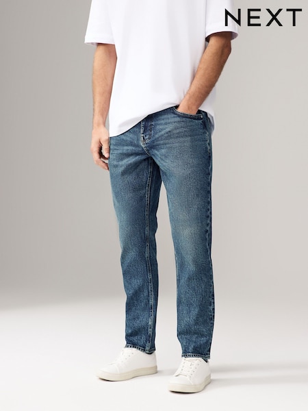 Blå - Liten passform  - Vintage Wash Denim Jeans (AD0997) | kr490