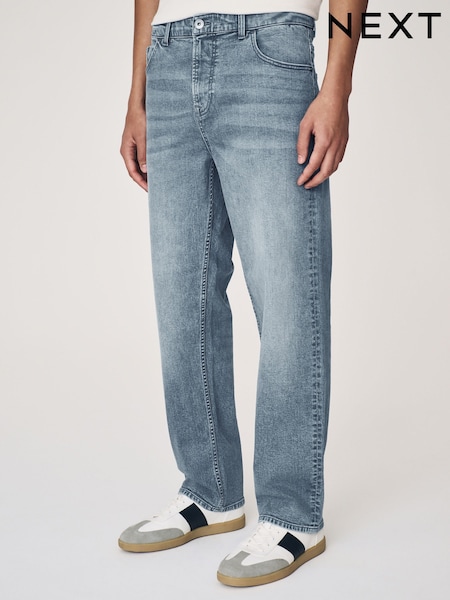 أزرق رمادي - Straight Fit Classic Stretch Jeans (AD1031) | ‏13 ر.ع.‏