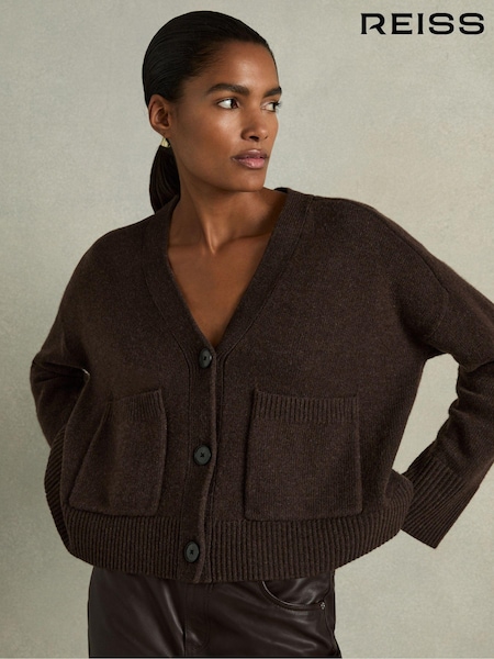 Reiss Rosie Wool-Cashmere Patch-Pocket Cardigan (AD1053) | € 195