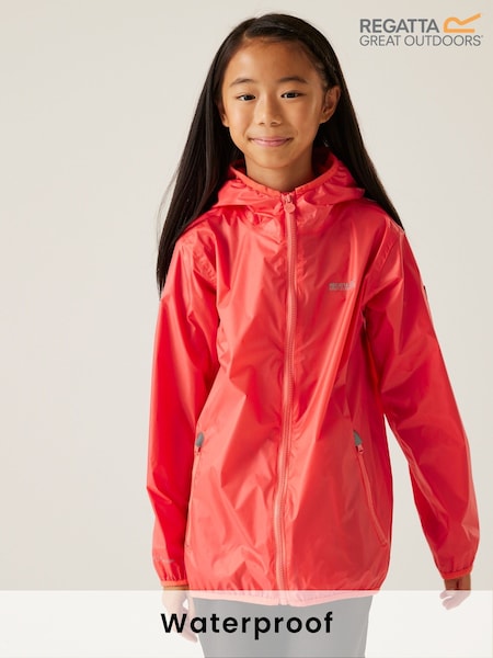 Roz trandafiriu - Regatta Kids Lever II Waterproof Packaway Jacket (AD1098) | 261 LEI