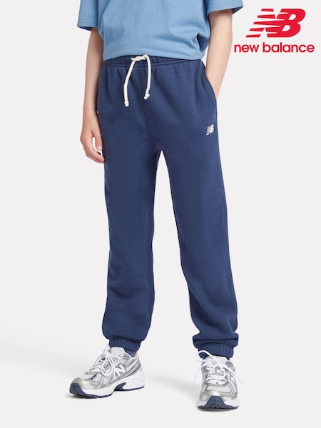 New Balance Dark Blue Small Boys Brush Back Logo Joggers (AD1111) | ₪226 - ₪272