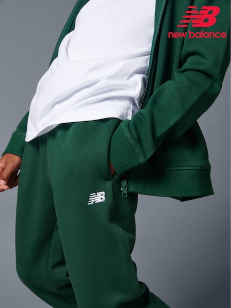 New Balance Dark Green Small Boys Brush Back Logo Joggers (AD1112) | €64 - €77