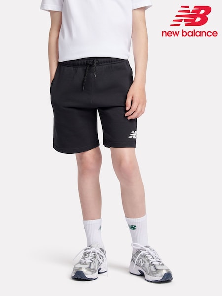 Musta - New Balance Kids French Terry Stacked Logo 100% Cotton Shorts (AD1117) | €47 - €57