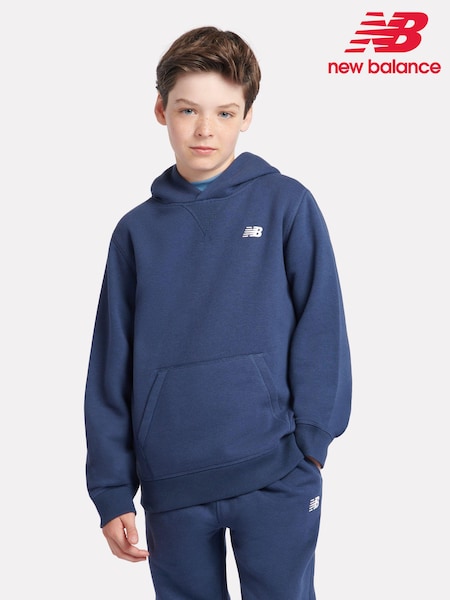 New Balance Blue Chrome Small Boys Brush Back Logo Hoodie (AD1120) | ₪251 - ₪302