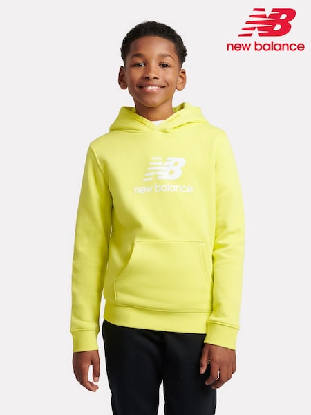New Balance Yellow Boys Brush Back Stacked Logo Hoodie (AD1124) | ₪226 - ₪272