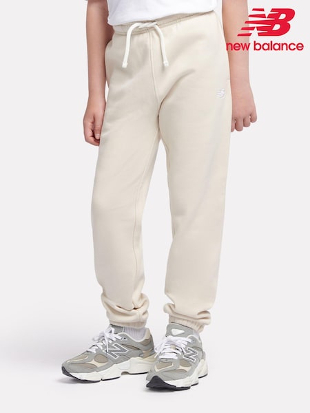 Branco - New Balance Small Boys Brush Back Logo Joggers (AD1127) | R$ 445 - R$ 535