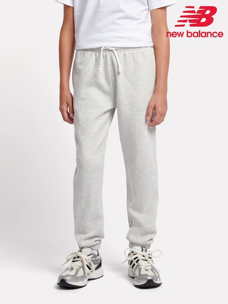New Balance Grey Small Boys Brush Back Logo Joggers (AD1137) | €64 - €77