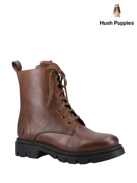 Hush Puppies Rhea Lace Brown Boots (AD1182) | €157