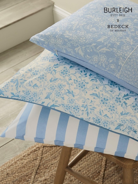 Burleigh X Bedeck Of Belfast Light Blue Arden 100% Cotton Standard Pillowcase Pair (AD1643) | €37