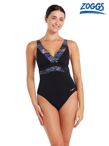 Zoggs Dusk Square Back Black Swimsuit (AD1925) | AED160