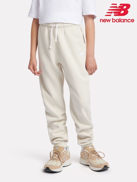 New Balance White Girls Small Brush Back Logo Joggers (AD1976) | €64 - €76