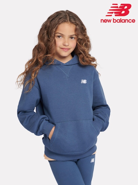 New Balance Blue Small Girls Brush Back Logo Hoodie (AD1982) | ₪251 - ₪302