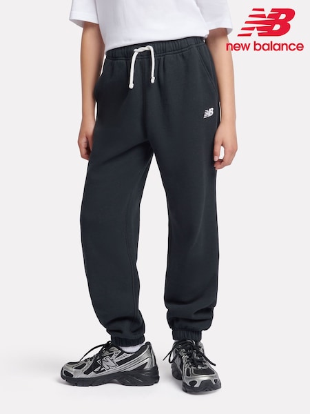 Musta - New Balance Kids ranskalainen frotee -kangas Small Logo Verryttelyhousut (AD1985) | €71 - €85