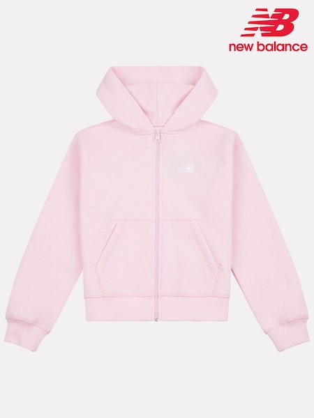 New Balance Red Small Girls Brush Back Logo Zip Hoodie (AD1989) | ₪251 - ₪302