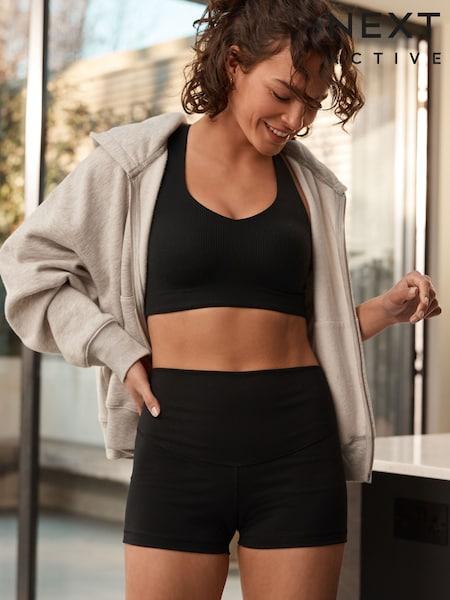 Black Active Sports Tummy Control Booty Shorts (AD2175) | €18