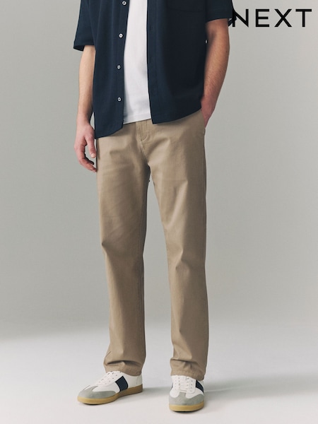 Stone Straight Fit Side Elasticated Stretch Chino Trousers (AD2447) | €28