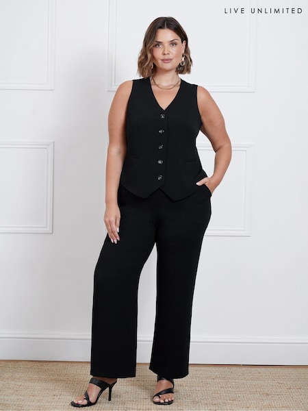Live Unlimited Petite Button Detail Wide Leg Trousers (AD2476) | €52