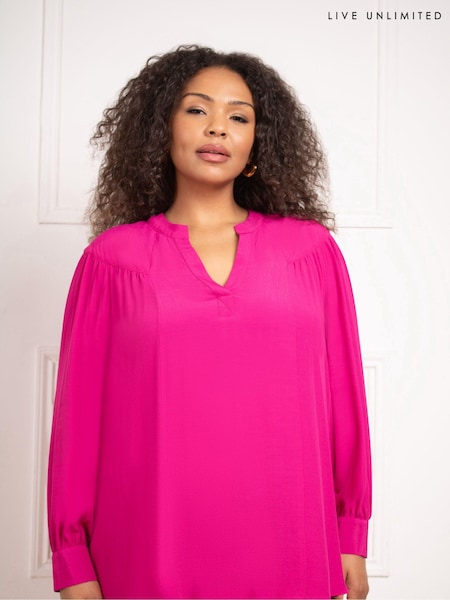Live Unlimited Pink Curve Seam Detail Blouse (AD2508) | €41.50