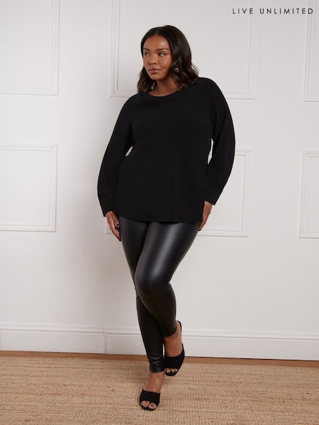 Live Unlimited Black Faux Leather Leggings (AD2514) | R$ 385